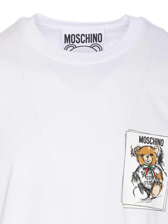  모스키노 반팔 티셔츠 071352411001 White - MOSCHINO