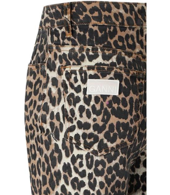 26SS 가니 레오파드 플레어 크롭 J1059 943 26 Brown - GANNI