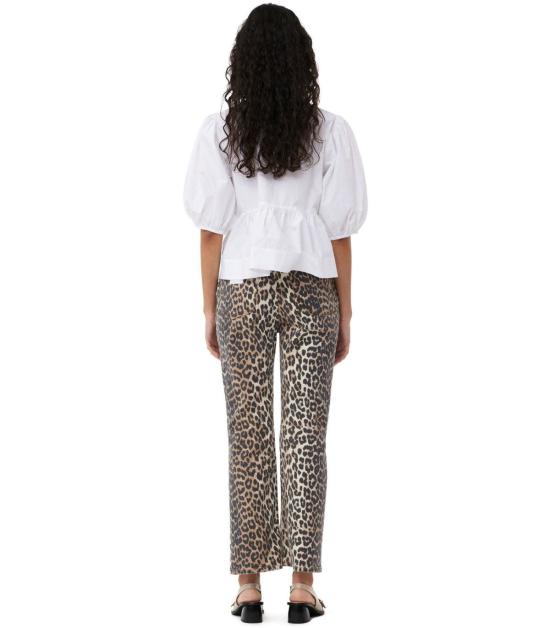 26SS 가니 레오파드 플레어 크롭 J1059 943 26 Brown - GANNI