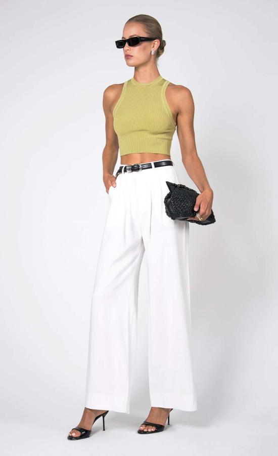  논살란트 레이블 민소매 티셔츠 넌캐럴런트 라벨 미아 탱크 소프트 그린 - NONCHALANT LABEL