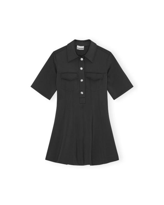  가니 숏 원피스 스쿠버 네오프렌 피티드 미니 드레스 팬텀