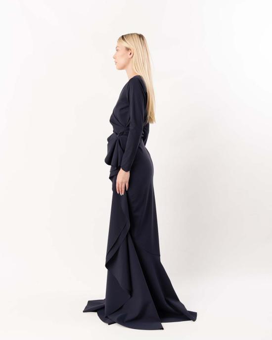  키아라보니 롱 원피스 Chiara Boni Maco 롱 Zp 저지 가운 미드나잇 - CHIARA BONI