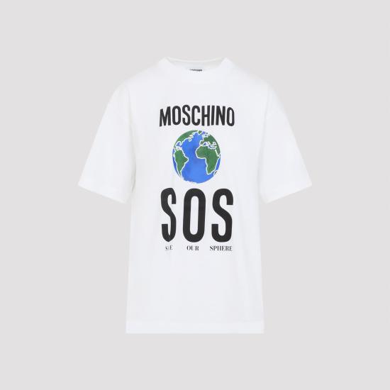 25FW 모스키노 반팔 티셔츠 252D0713 5441 1001 FANTSIA BIANCO WHITE - MOSCHINO