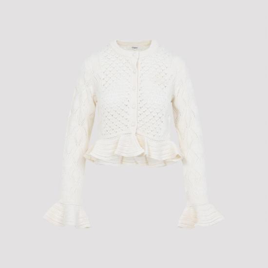 25FW 끌로에 가디건 CH25AMC01590 107 ICONIC MILK WHITE - CHLOE