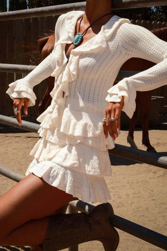  Mumu 숏 스커트 Marley Skort 크림 포인텔 니트 - OTHER BRANDS