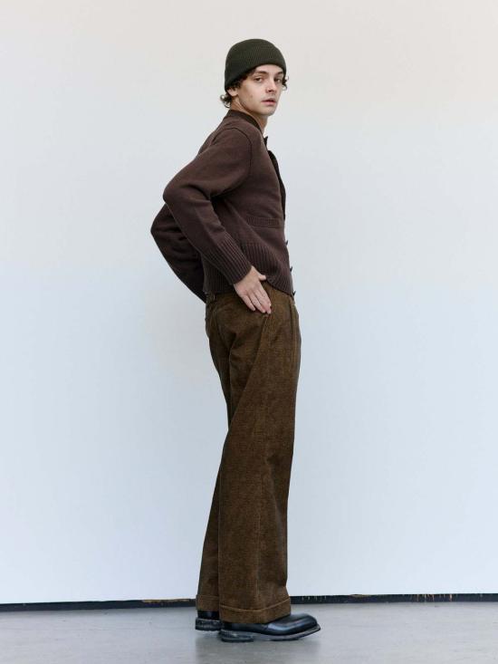  타이가 타카하시 가디건 Lot.506 브라운 실크 Db 카디건 - TAIGA TAKAHASHI