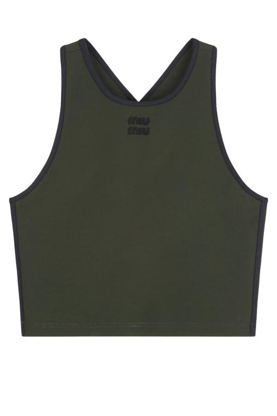 25SS 미우미우 민소매 티셔츠 MT2071SOOO16T3 F0161 GREEN - MIU MIU