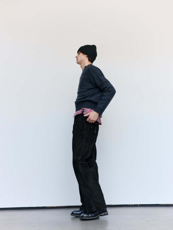  아워레가시 스웨터 아워 레거시 오프 블랙 러스틱 메리노 트루 라운드넥 - OUR LEGACY