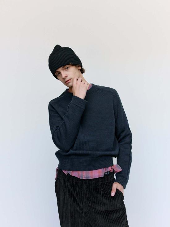  아워레가시 스웨터 아워 레거시 오프 블랙 러스틱 메리노 트루 라운드넥