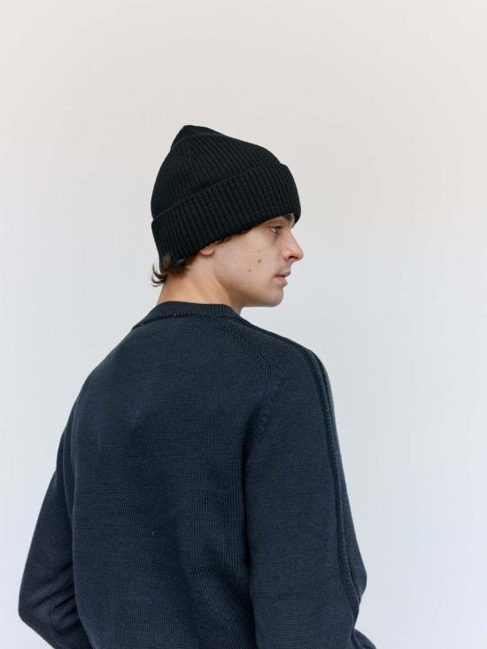  아워레가시 스웨터 아워 레거시 오프 블랙 러스틱 메리노 트루 라운드넥 - OUR LEGACY