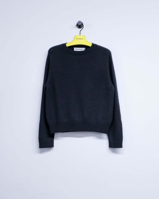  아워레가시 스웨터 아워 레거시 오프 블랙 러스틱 메리노 트루 라운드넥 - OUR LEGACY