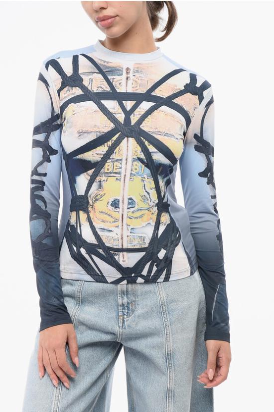  와이프로젝트 반팔 티셔츠 104TO012 J104 BLUBK Multicolor