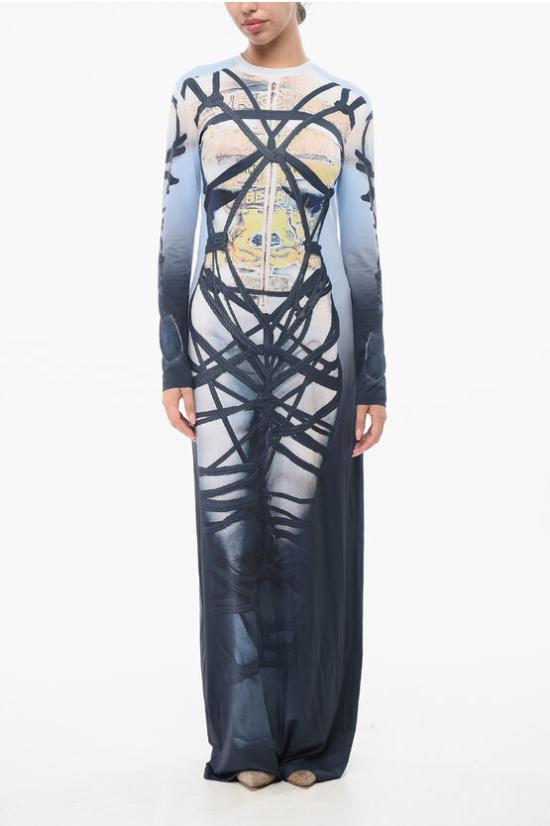  와이프로젝트 롱 원피스 104DR006 J104 BLUBK Multicolor