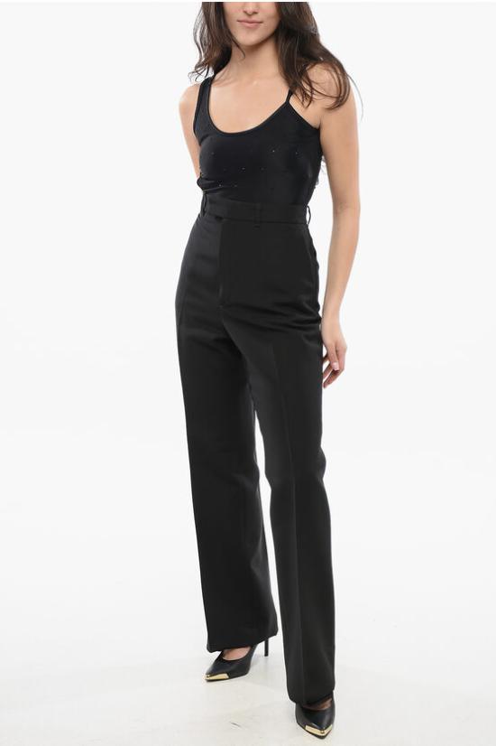  구찌 울 실크 트라우저 737876 ZAMKA 1000 Black - GUCCI