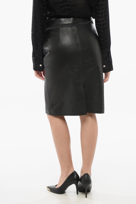  펜디 컷아웃 웨이스트 레더 스커트 FPD774AQ31 F0GME Black - FENDI