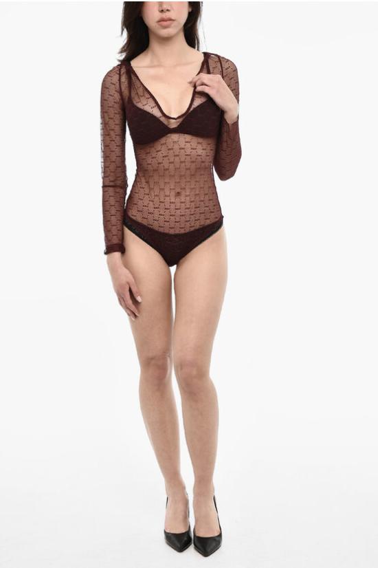  디스퀘어드2 바디수트 티셔츠 D8F014060 ISA01 609 Burgundy - DSQUARED2