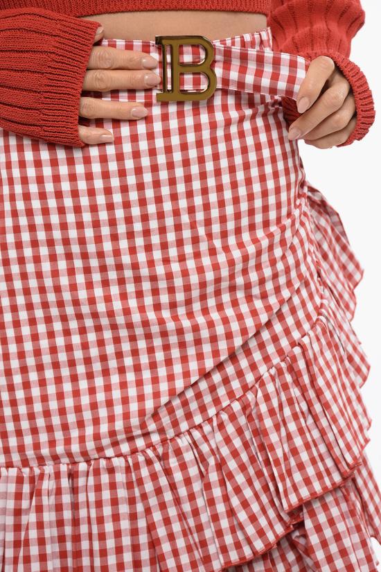  발망 숏 스커트 VF14315C280 MAI Red - BALMAIN