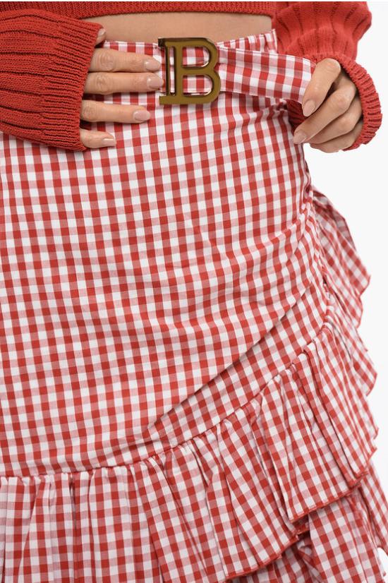  발망 숏 스커트 VF14315C280 MAI Red - BALMAIN