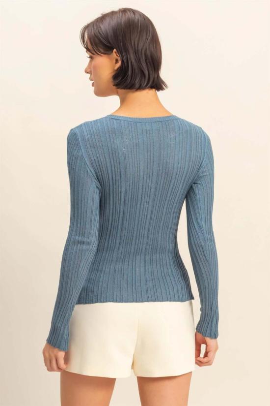  아잘레아 가디건 아잘리아 지지 리브드 카디건 - AZALEA