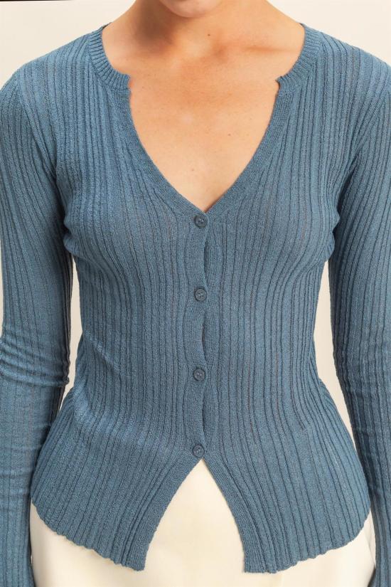  아잘레아 가디건 아잘리아 지지 리브드 카디건 - AZALEA