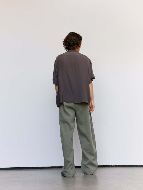  마리아노 긴팔 셔츠 말리아노 브라운 실크 트레치아 쇼트슬리브 셔츠 - MAGLIANO