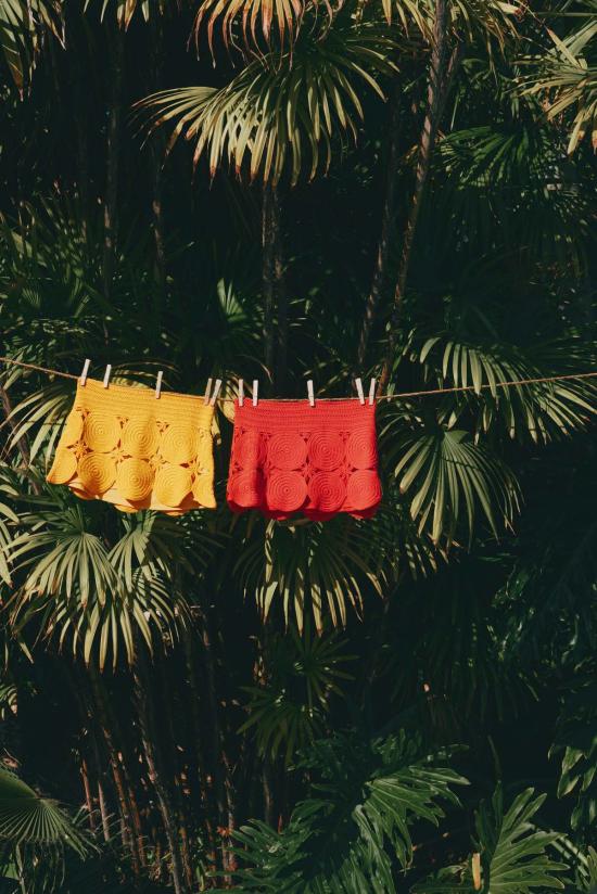  사이먼밀러 숏 스커트 사이먼 밀러 비프 비프 미니 스커트 셔벗 오렌지 - SIMONMILLER