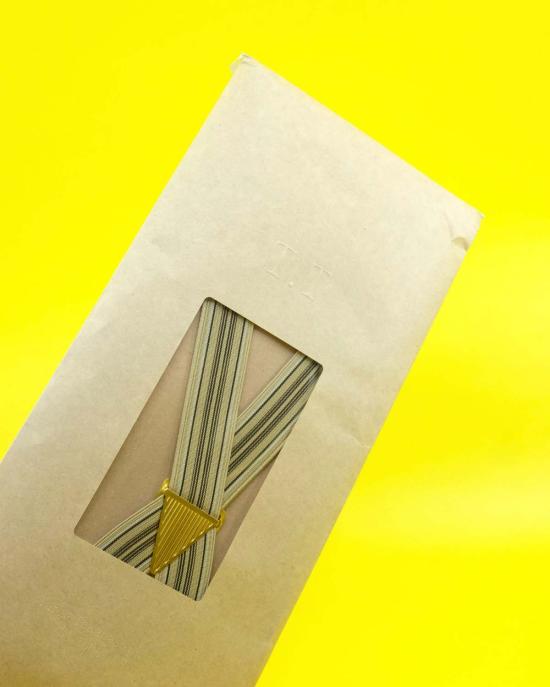  타이가 타카하시 여행용품 Lot.005 멀티 스트라이프 베이지 레이온 서스펜더 - TAIGA TAKAHASHI