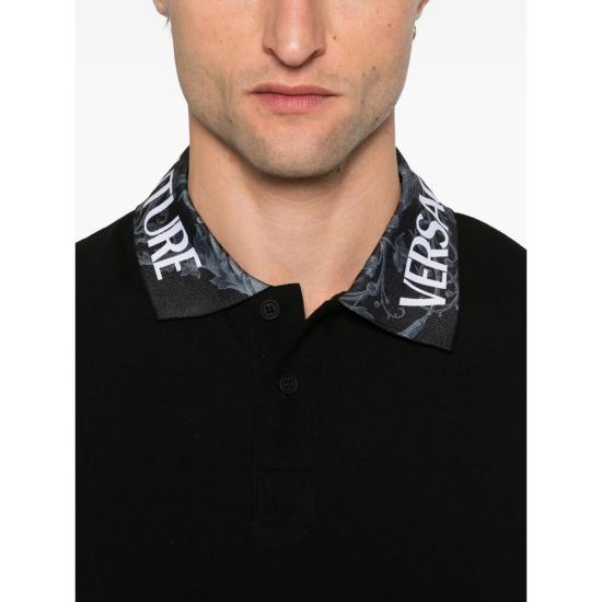 25FW 베르사체 폴로 티셔츠 79GAGT03 CJ01T 899 BLACK - VERSACE