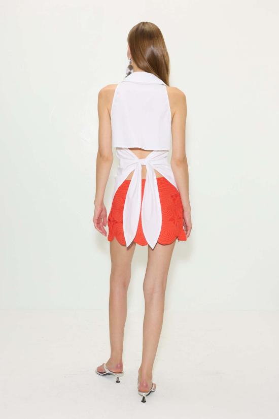  사이먼밀러 숏 스커트 사이먼 밀러 비프 비프 미니 스커트 코랄 레드 - SIMONMILLER