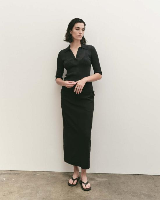  미정박 미디 스커트 미정파크 미디스커트 블랙 - MIJEONG PARK