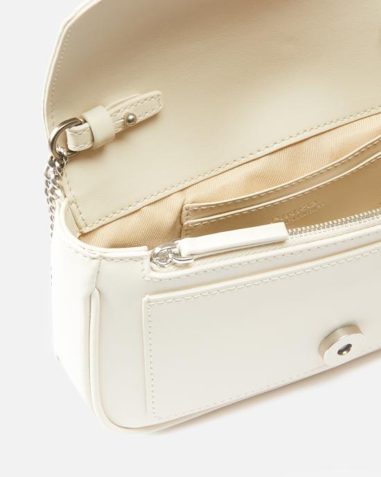 25FW 핑코 크로스백 100061A0F1 Z14O Bianco seta old silver - PINKO