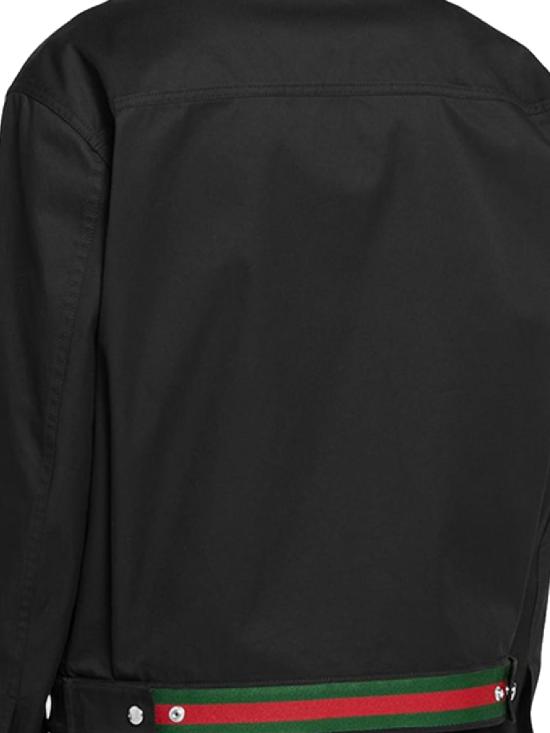 25FW 구찌 웹 디테일 코튼 트윌 자켓 827503 ZAQH51000 Black - GUCCI