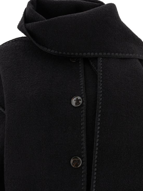 25FW 토템 자수 스카프 자켓 244WRO918FB0292001 BLACK DOM - TOTEME