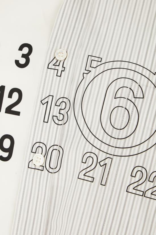 25FW MM6 메종마르지엘라 긴팔 셔츠 SH0DT0025MTN085 961 STRIPES WHITE GREY - MM6 MAISON MARGIELA