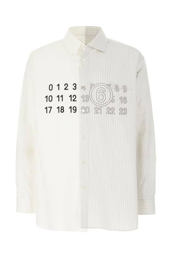 25FW MM6 메종마르지엘라 긴팔 셔츠 SH0DT0025MTN085 961 STRIPES WHITE GREY