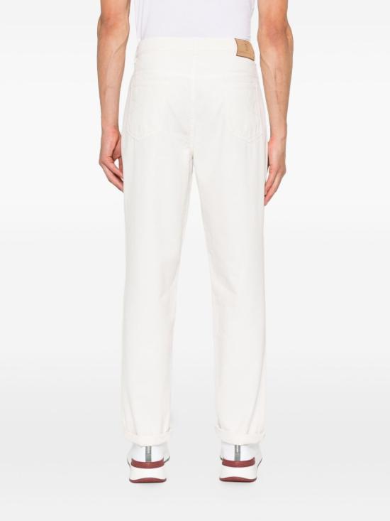 25FW 브루넬로 쿠치넬리 스트레이트 팬츠 M252UF1010 C6007 WHITE - BRUNELLO CUCINELLI