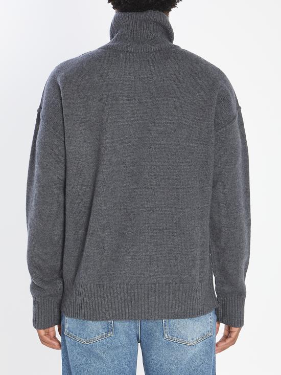 25FW 아미 ADC 터틀넥 스웨터  UKS839018 0504 GREY - AMI