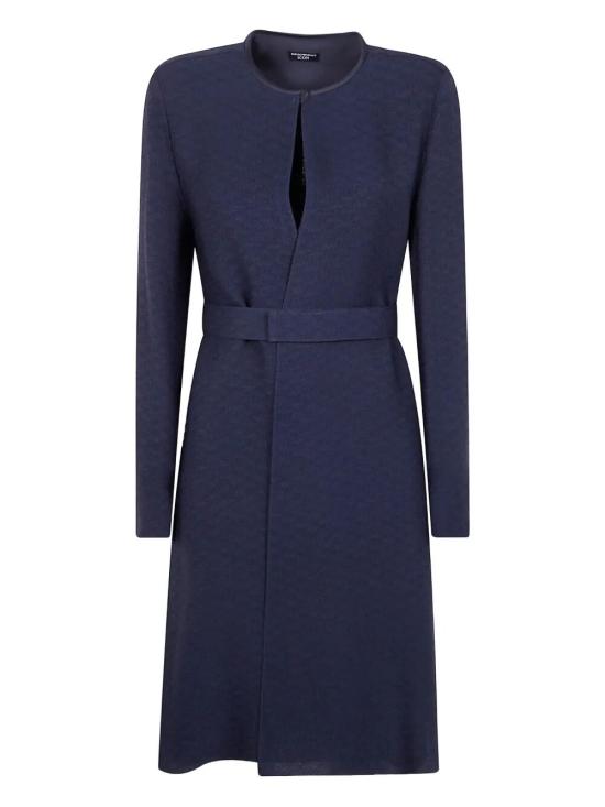 25FW 엠포리오 아르마니 미디 원피스 EW002310TE15812 FB212 BLUE - EMPORIO ARMANI