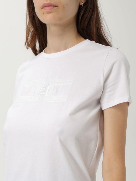 25FW 엘리자베타프랜치 반팔 티셔츠 MA007 270 White - ELISABETTA FRANCHI