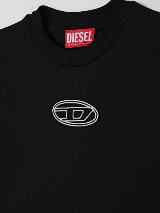 25FW [키즈] 디젤 티셔츠 J0242800YI9 K900 Black - DIESEL