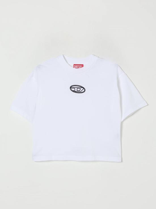 25FW [키즈] 디젤 티셔츠 J0242800YI9 K100 White
