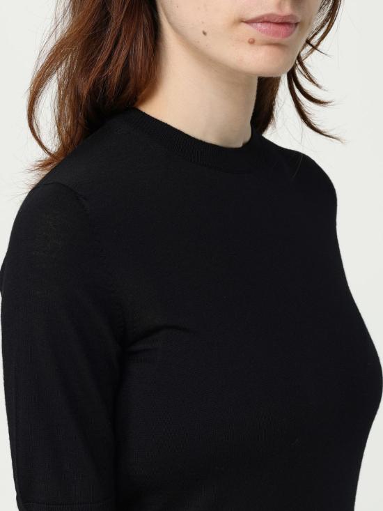 25FW 막스마라 GERICO 버진울 반소매 니트 탑 2521366161600 002 Black - MAX MARA