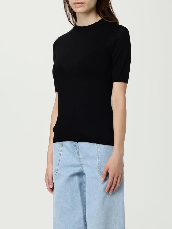 25FW 막스마라 GERICO 버진울 반소매 니트 탑 2521366161600 002 Black - MAX MARA