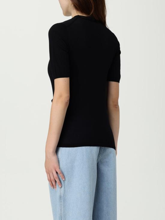 25FW 막스마라 GERICO 버진울 반소매 니트 탑 2521366161600 002 Black - MAX MARA