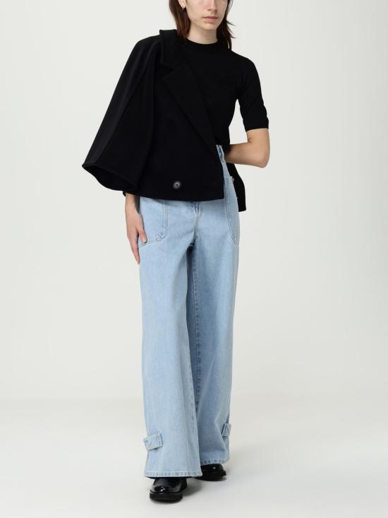 25FW 막스마라 GERICO 버진울 반소매 니트 탑 2521366161600 002 Black - MAX MARA