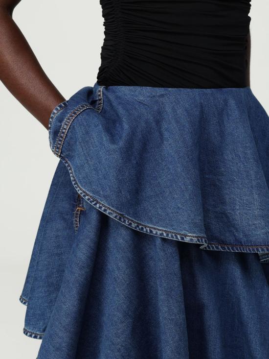 25FW 알라이아 데님 스커트 AA9J2358D004B 505 Blue - ALAIA