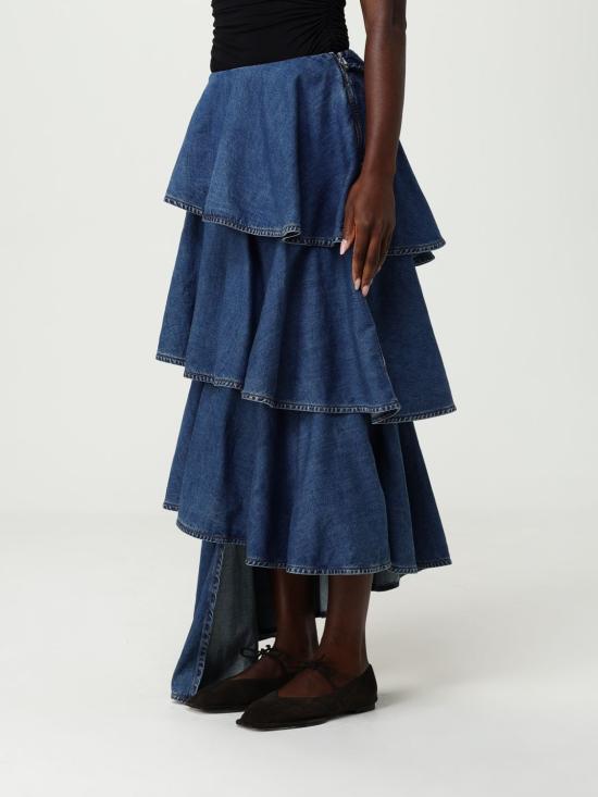 25FW 알라이아 데님 스커트 AA9J2358D004B 505 Blue - ALAIA