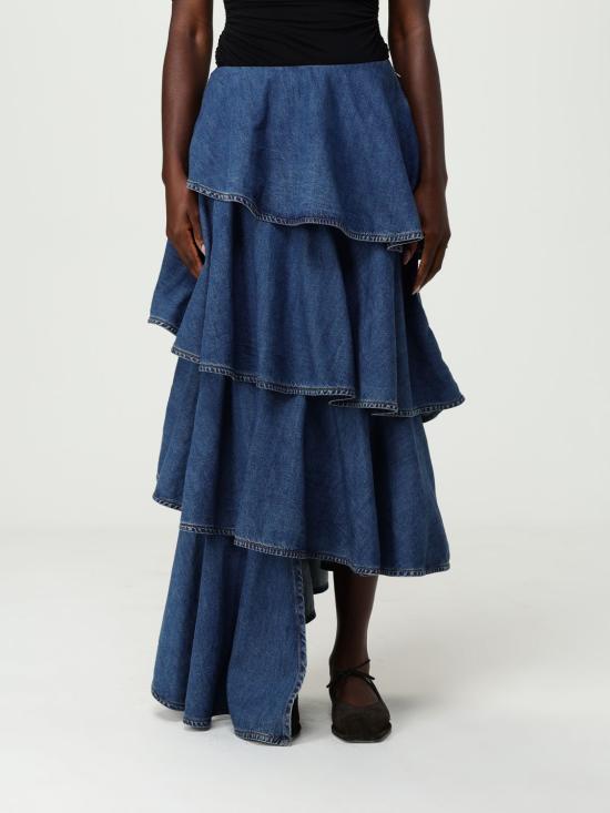 25FW 알라이아 데님 스커트 AA9J2358D004B 505 Blue