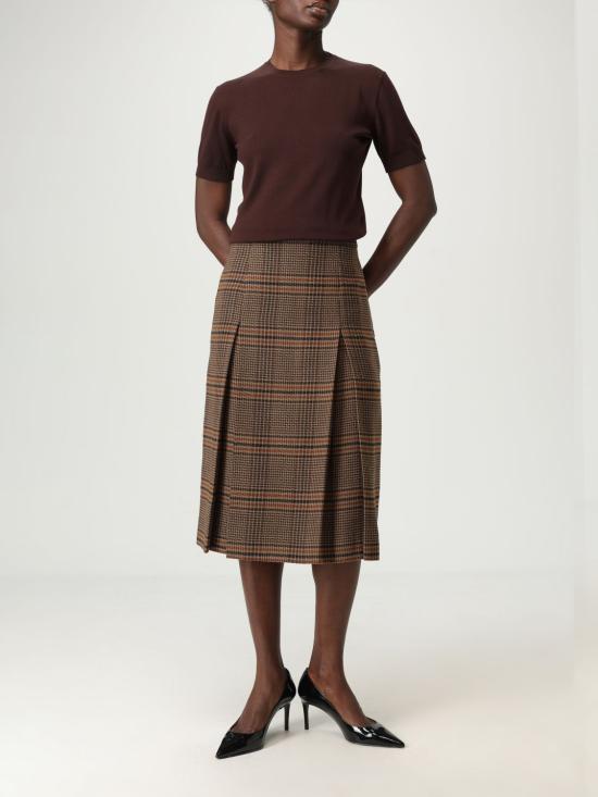 25FW 생로랑 미디 스커트 831068Y9I70 2849 Camel - SAINT LAURENT