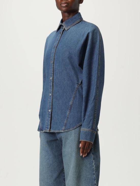 25FW 알라이아 블라우스 AA9C0988D004B 505 Blue - ALAIA